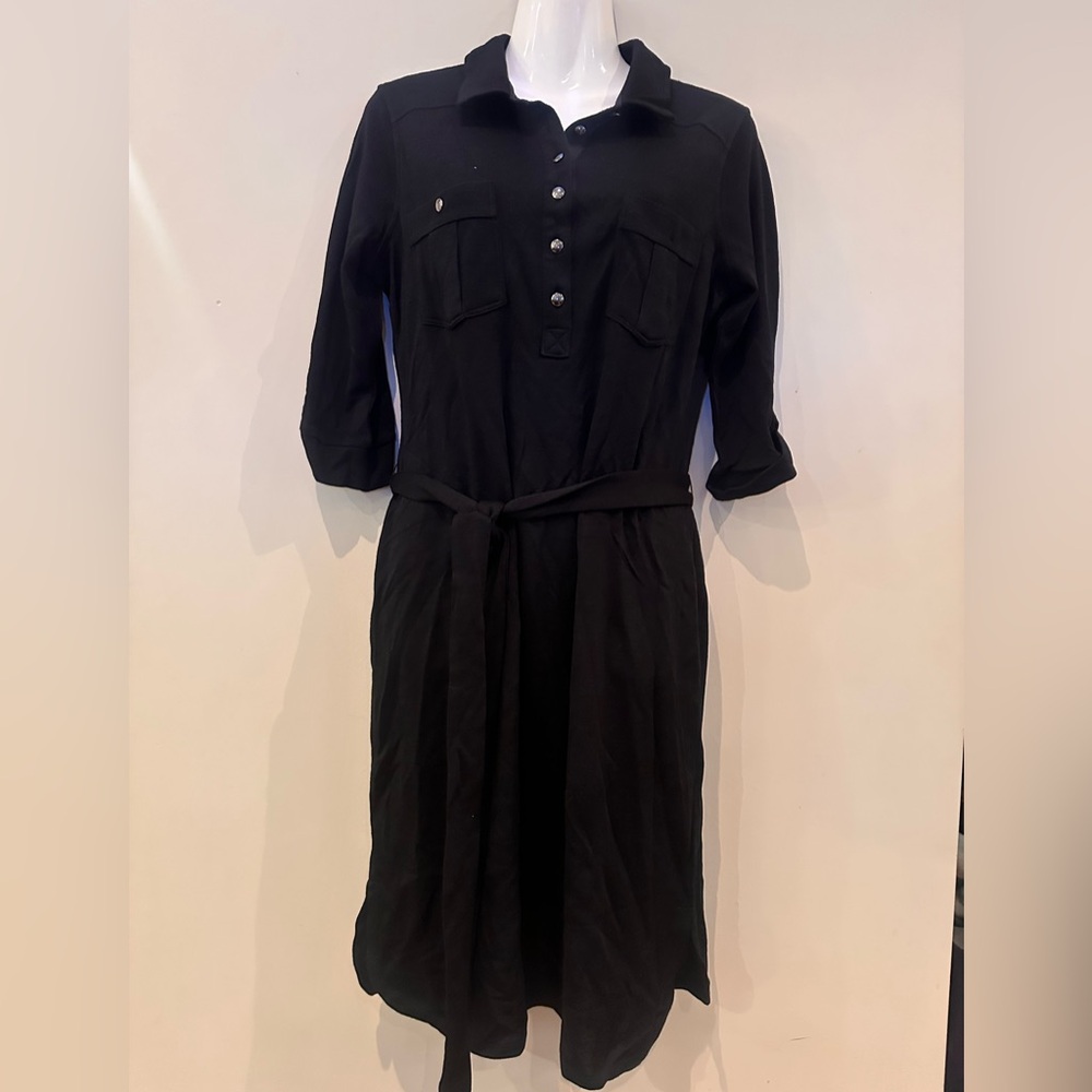 Banana Republic Black Button-Up Dress